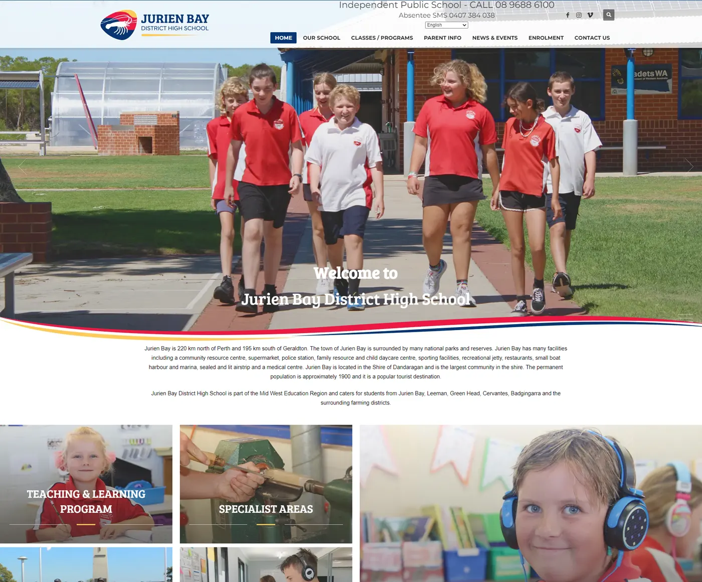 Jurien Bay District High School Website